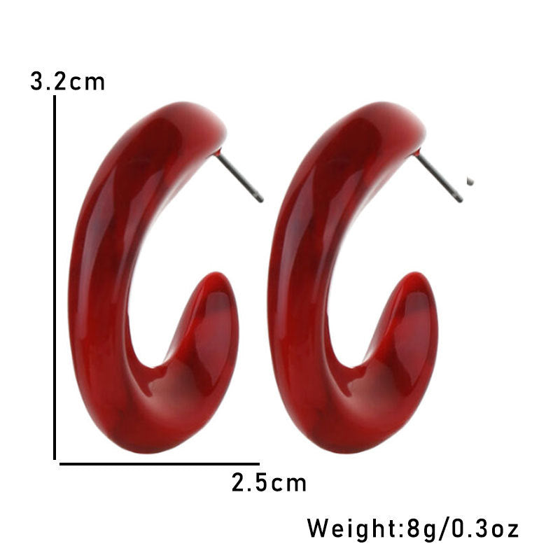 Wholesale Christmas Earrings Vintage Burgundy Acrylic Earrings